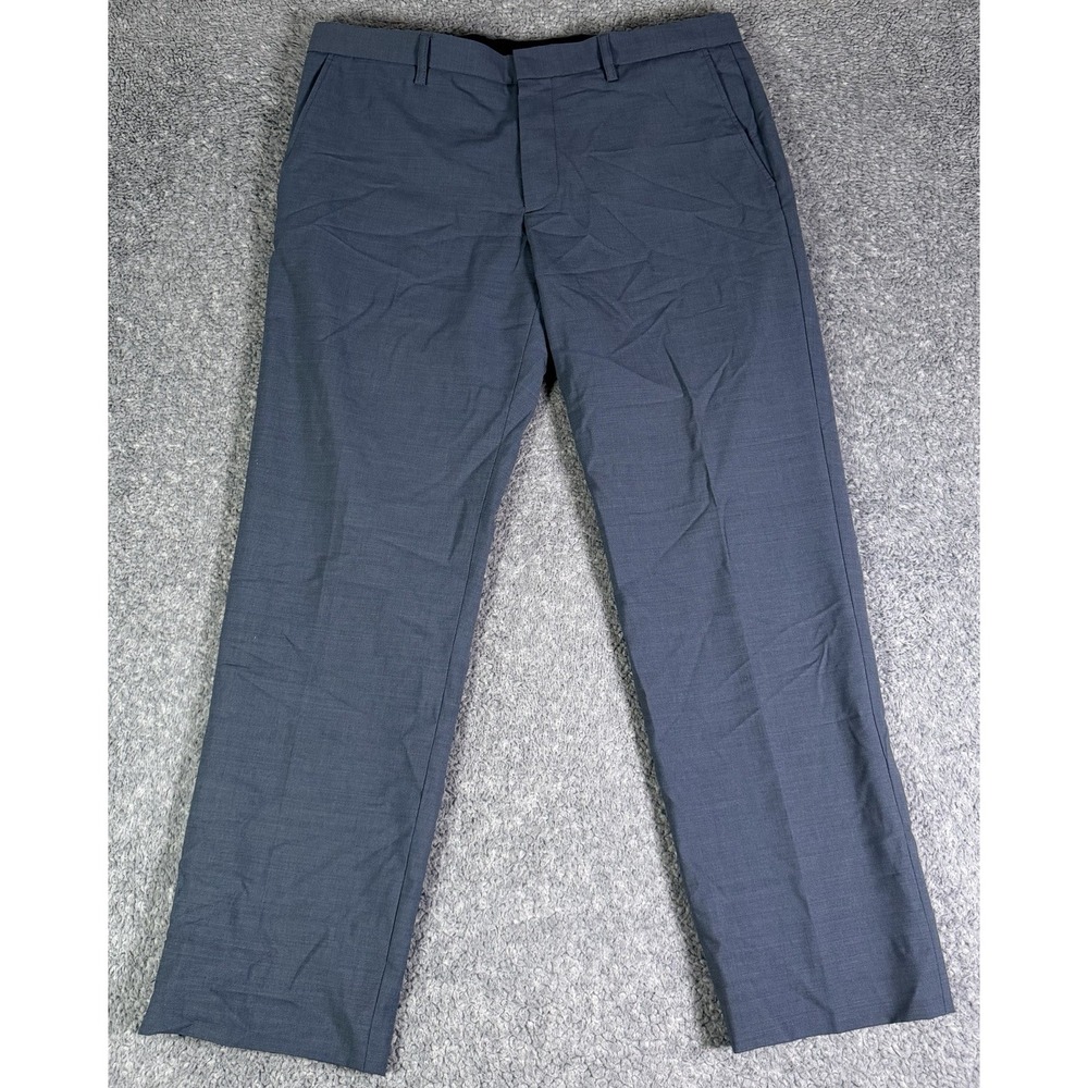 J.Crew Thompson Dress Pants Men's 33x28 Blue Tapered Stretch Wool Blend AP879